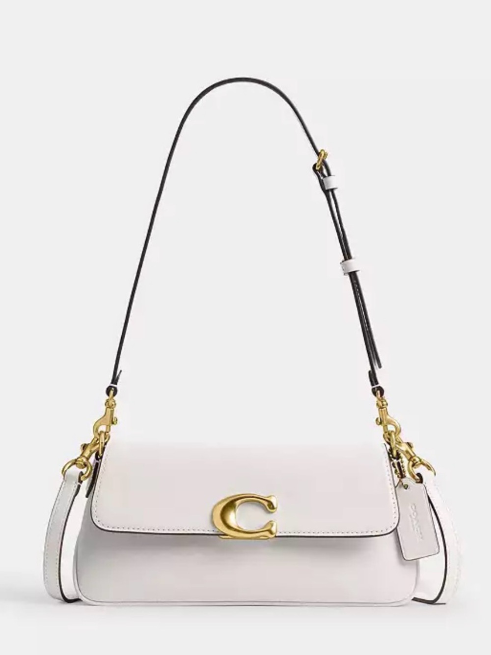 Coach Cream Leather Shoulder Bag with Gold 'C' Hardware